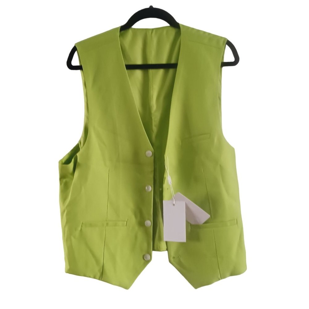 MOGU men's lime green vest, new, size 42